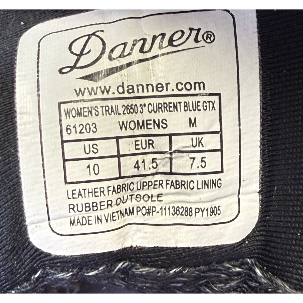 Danner GTX Hiking Shoes Women’s Sz 10 Trail 2650 Teal Blue Goretex Waterproof - Picture 6 of 9